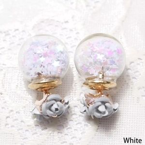 Crystal Ball Double-sided Star Flow Earings Glass